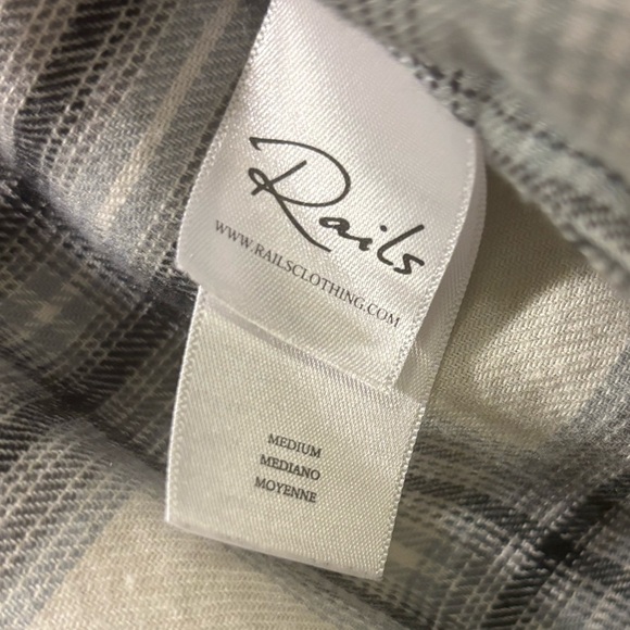 Rails “Ronin” Mixed Plaid Flannel Shirt in Medium. Cotton blend with frayed hem - Picture 7 of 10